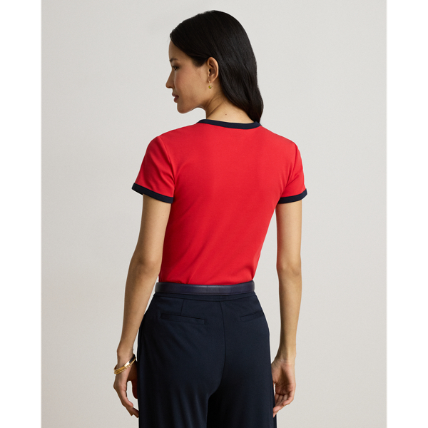 Pandora Red/Lauren Navy Two-Tone Stretch Cotton Tee Lauren 5
