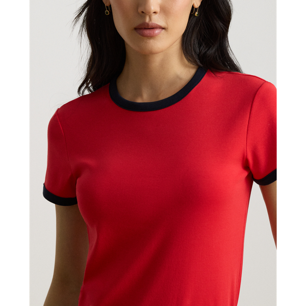 Pandora Red/Lauren Navy Two-Tone Stretch Cotton Tee Lauren 6