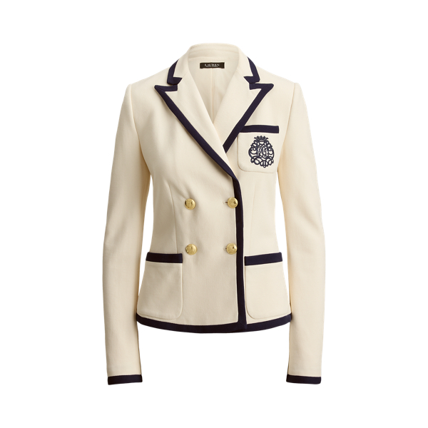 Mascarpone/Refined Navy Two-Tone Double-Breasted Piqu&eacute; Blazer Lauren 2