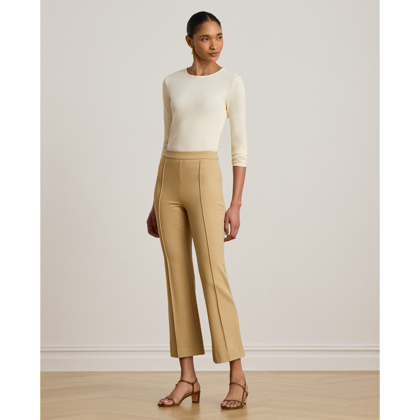 Женские брюки Ralph Lauren Twill Flare Ankle, цвет: Берёзовый рыжевато-коричневый — фото 4