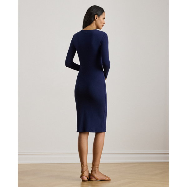 Geripptes Kleid mit Knopfleiste Lauren in Edles Lila 5