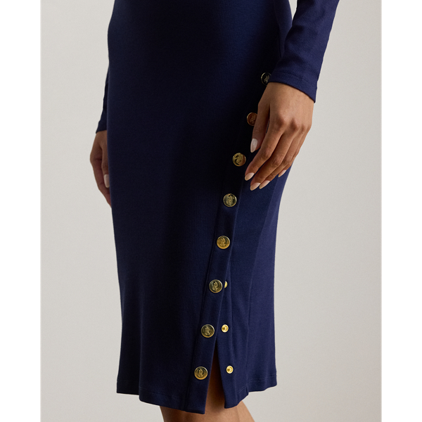 Geripptes Kleid mit Knopfleiste Lauren in Edles Lila 6