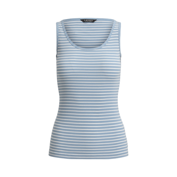 D&eacute;bardeur ray&eacute; stretch en coton Lauren en Note bleue/Blanc 2