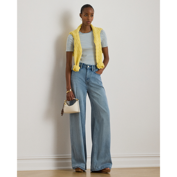 T-shirt coton stretch ray&eacute; c&ocirc;tel&eacute; Lauren en Note bleue multi 4