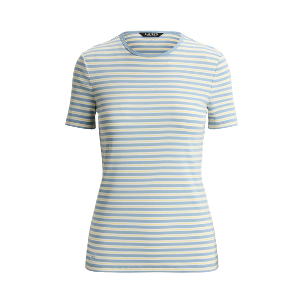 T-shirt coton stretch ray&eacute; c&ocirc;tel&eacute; Lauren en Note bleue multi 2