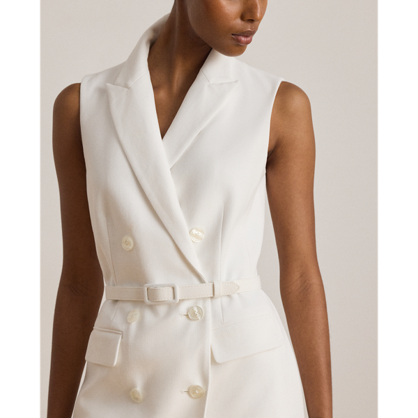 White Double-Breasted Piqu&eacute; Playsuit Lauren 6