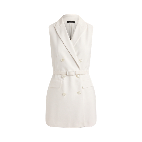 White Double-Breasted Piqu&eacute; Playsuit Lauren 2