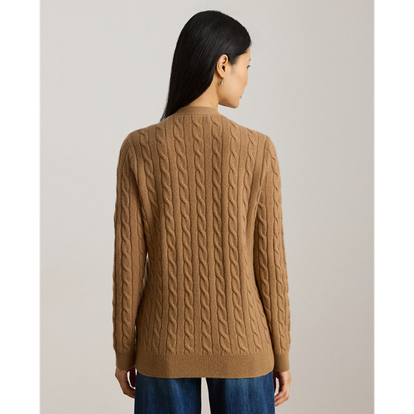 POLO RalphLauren ウールカシミヤカーディガン キャメル 新品 ケーブルニット ウールカシミヤ カーディガン（カーディガン
