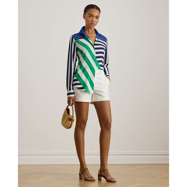 Classic-Fit Cr&ecirc;pe-Hemd mit Streifen Lauren in Navy/Wei&szlig;/Gr&uuml;n 4