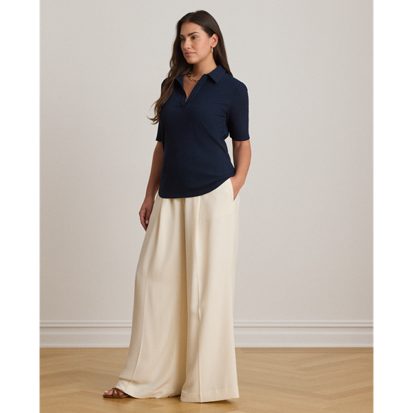 Polo-T-Shirt in Rippenstrick Lauren in Lauren-Navy 9