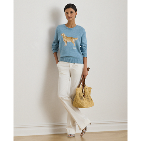 Женские свитеры Ralph Lauren Intarsia-Knit Golden Retriever Sweater