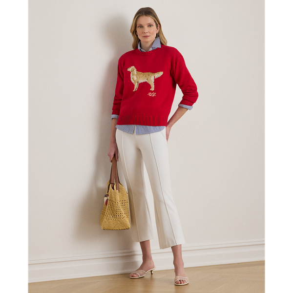 Cruise Red Multi Intarsia-Knit Golden Retriever Sweater Lauren 4