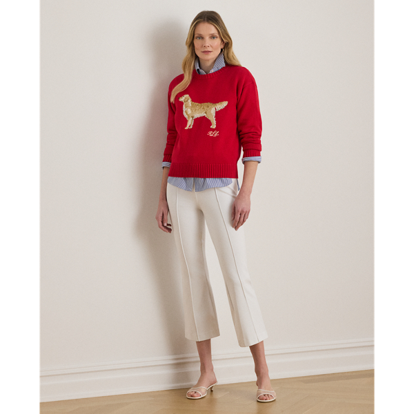 Cruise Red Multi Intarsia-Knit Golden Retriever Sweater Lauren 7