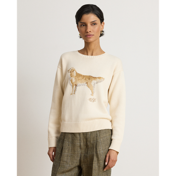 Intarsia-Knit Golden Retriever Sweater