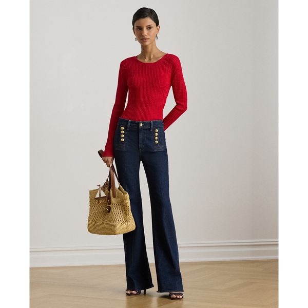 Cruise Red Mini-Cable Crew Neck Jumper Lauren 4