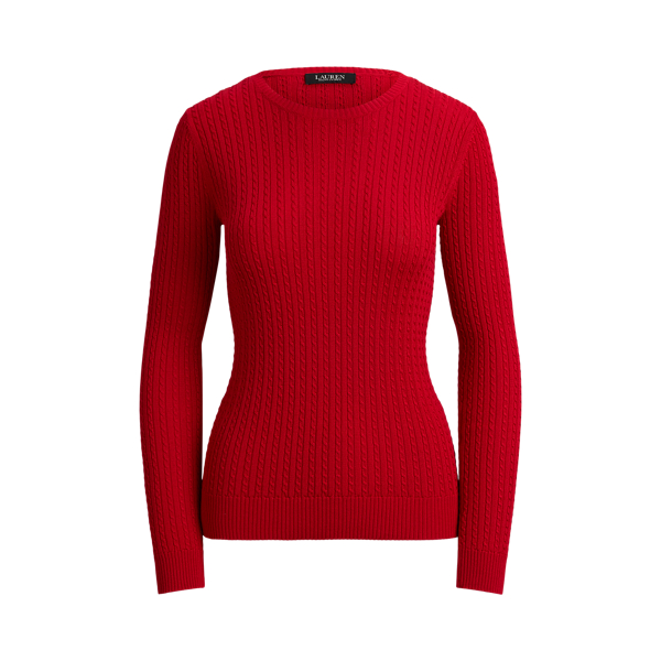 Cruise Red Mini-Cable Crew Neck Jumper Lauren 2