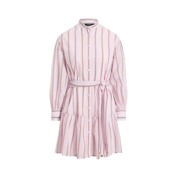 Rose Blush Multi Striped Voile Blouson-Sleeve Shirtdress Lauren 2