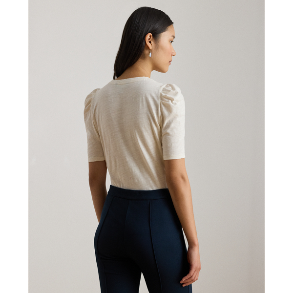 Jerseyoberteil mit Puff&auml;rmeln Lauren in Mascarpone-Creme 5