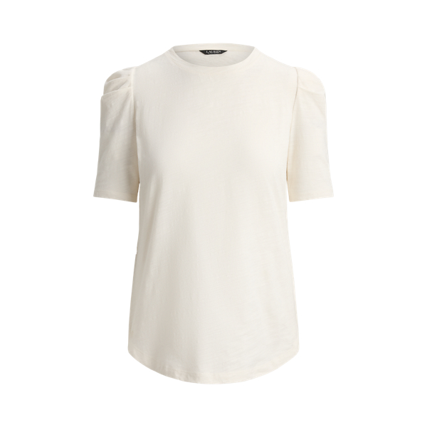 Jerseyoberteil mit Puff&auml;rmeln Lauren in Mascarpone-Creme 2