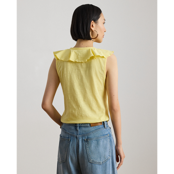 &Auml;rmelloses Jersey-Oberteil mit R&uuml;schen Lauren in Zitronensorbet 5