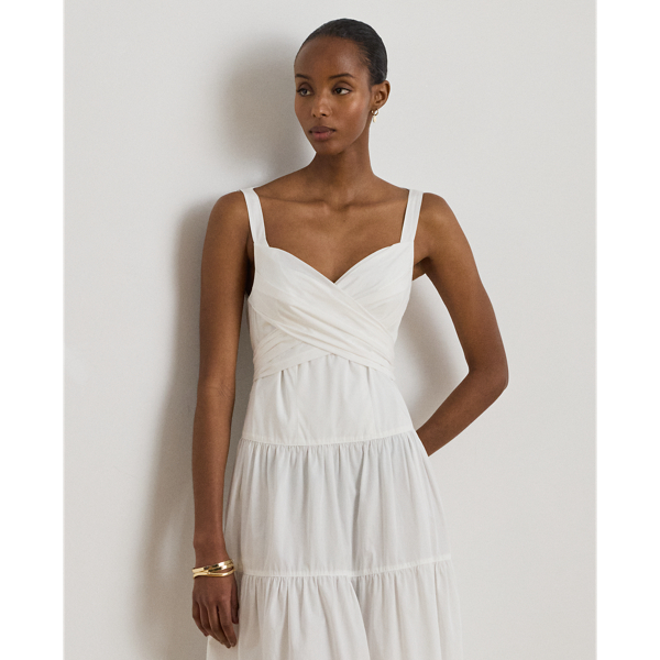 Robe gitane en popeline de coton Lauren en Blanc 4