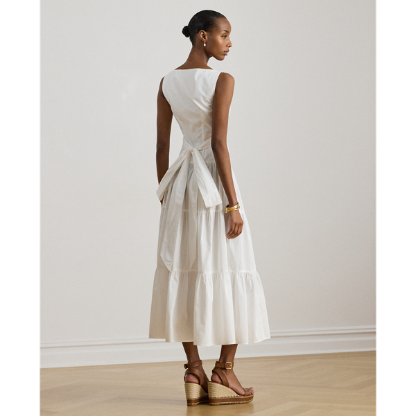 Robe gitane en popeline de coton Lauren en Blanc 5