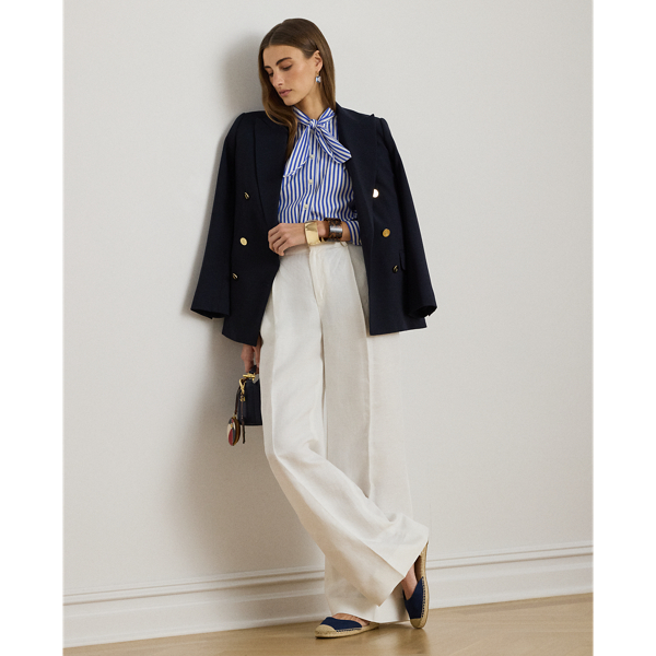 Gestreifte Bluse mit Schluppe Lauren in Blau/Wei&szlig; 4