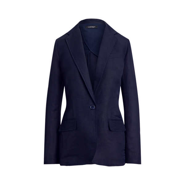 Lauren Navy Linen-Blend Twill Blazer Lauren 2