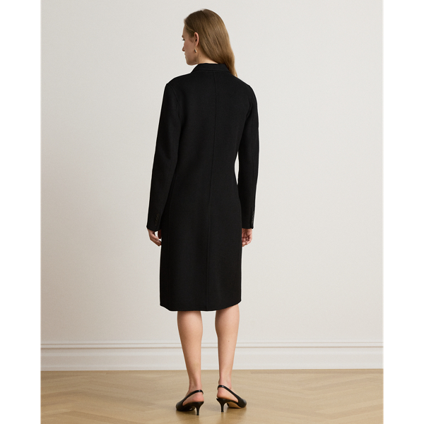 Black Double-Breasted Wool-Blend Coat Lauren 5