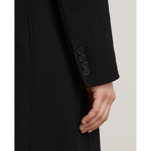 Black Double-Breasted Wool-Blend Coat Lauren 7