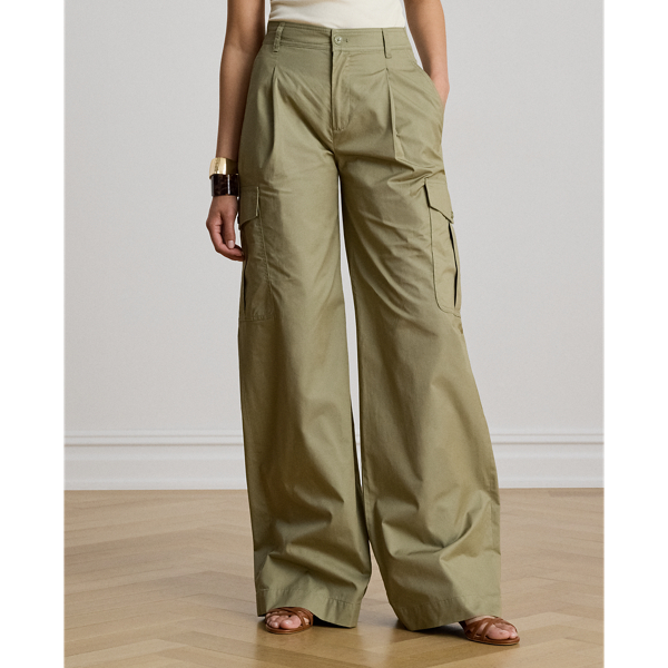 Pantalon cargo large serg&eacute; coton Lauren en Agave clair 4