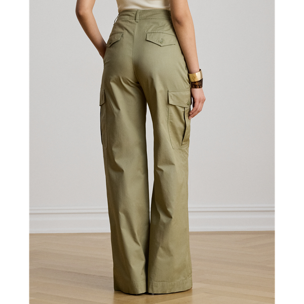 Pantalon cargo large serg&eacute; coton Lauren en Agave clair 5