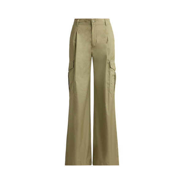Pantalon cargo large serg&eacute; coton Lauren en Agave clair 2