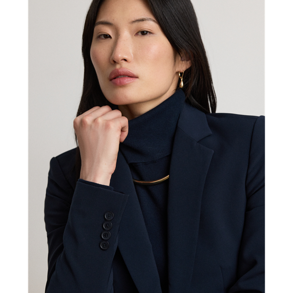 Lauren Navy Stretch Crepe Blazer Lauren 6