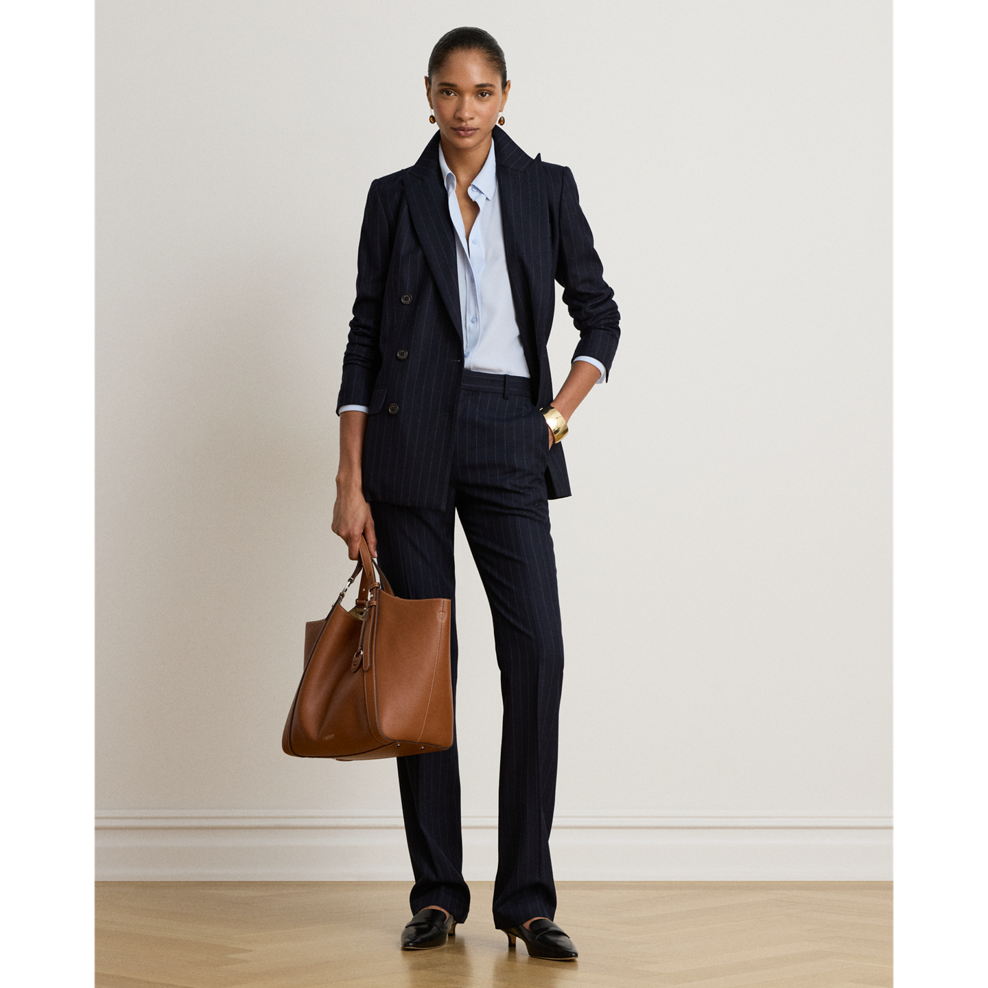Женская рубашка Ralph Lauren Classic Fit Georgette, цвет: Синий — фото 1