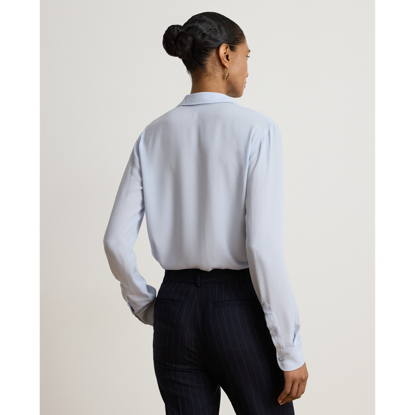 Женская рубашка Ralph Lauren Classic Fit Georgette, цвет: Синий — фото 2