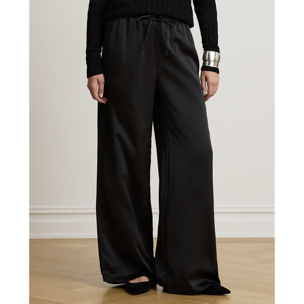 Satin Charmeuse Wide-Leg Pant