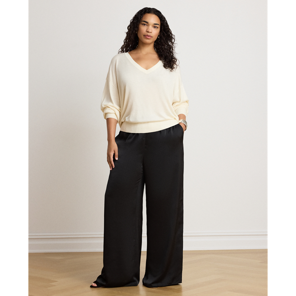 Satin Charmeuse Wide-Leg Pant