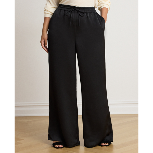 Satin Charmeuse Wide-Leg Pant
