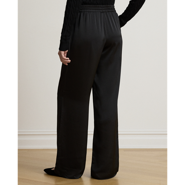 Satin Charmeuse Wide-Leg Pant