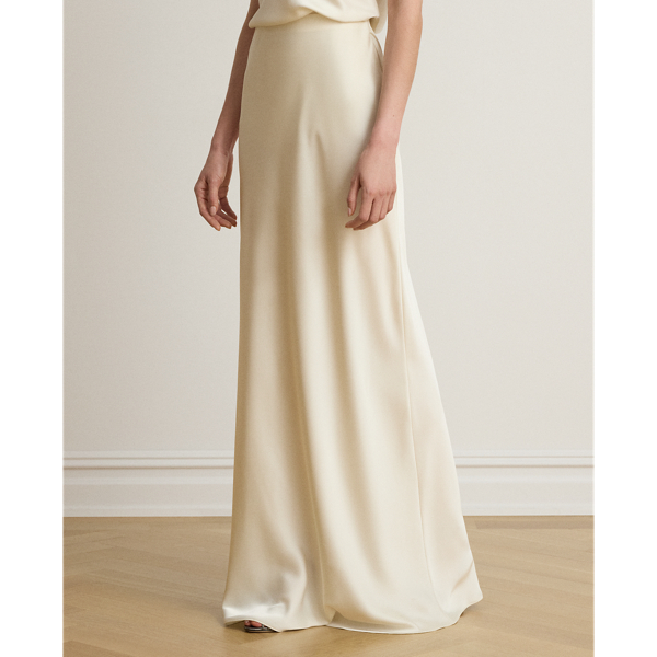 Mascarpone Cream Satin Charmeuse Maxiskirt Lauren 4