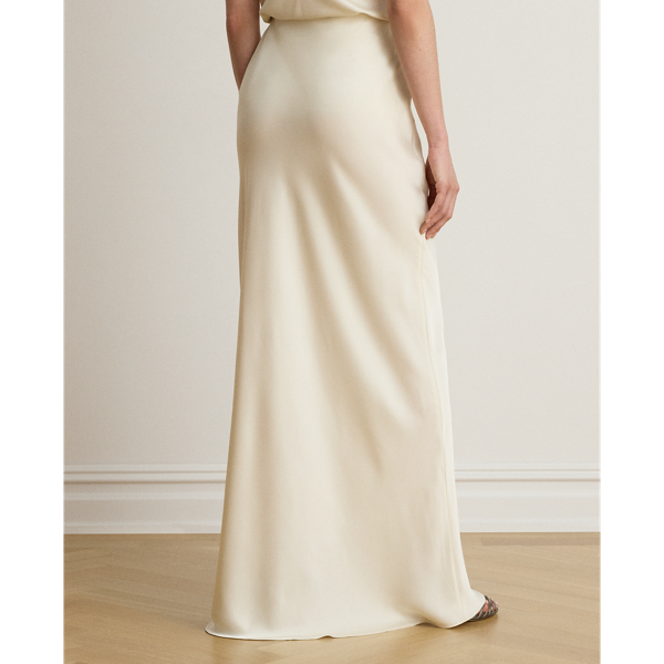 Mascarpone Cream Satin Charmeuse Maxiskirt Lauren 5