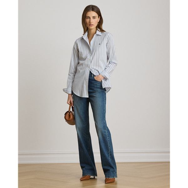 Gestreiftes Classic-Fit Baumwollhemd Lauren in Blau multi 4