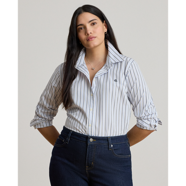 Gestreiftes Classic-Fit Baumwollhemd Lauren in Blau multi 8