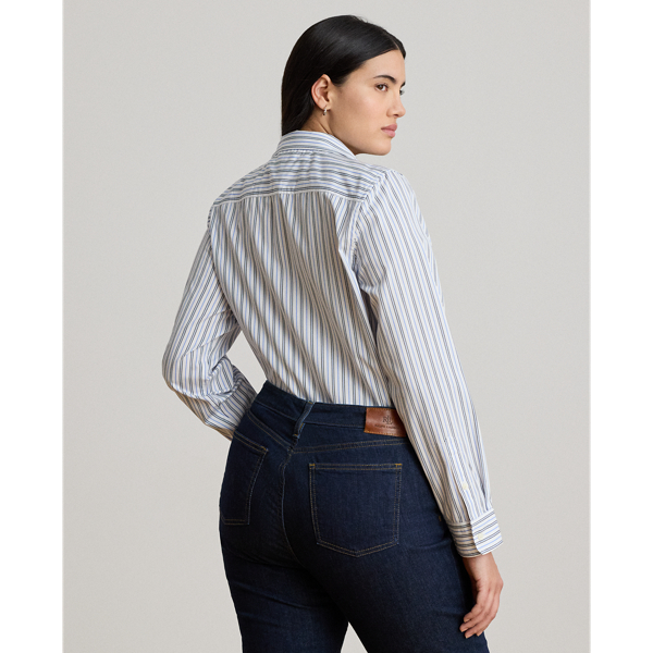 Gestreiftes Classic-Fit Baumwollhemd Lauren in Blau multi 10