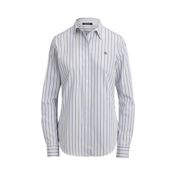 Gestreiftes Classic-Fit Baumwollhemd Lauren in Blau multi 2