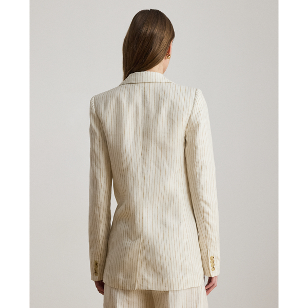 Canyon Sand Multi Pinstripe Linen Blazer Lauren 5