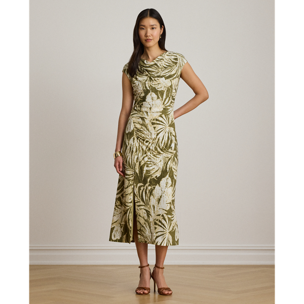 Jerseykleid mit Wasserfallausschnitt Lauren in Olivgr&uuml;n multi 7