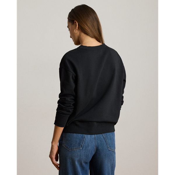 Black Embroidered-Crest French Terry Pullover Lauren 5