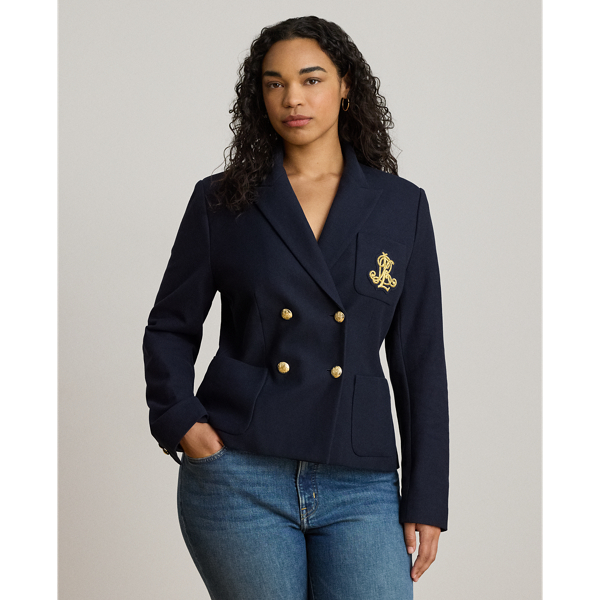 Lauren Navy Double-Breasted Stretch Piqu&eacute; Blazer Lauren 9